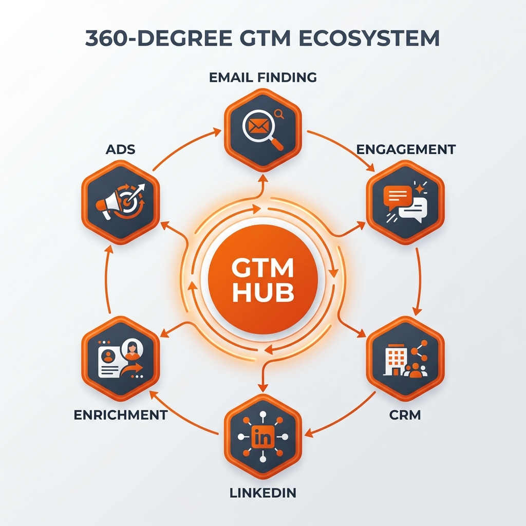 Schéma de l'écosystème GTM 360 degrés